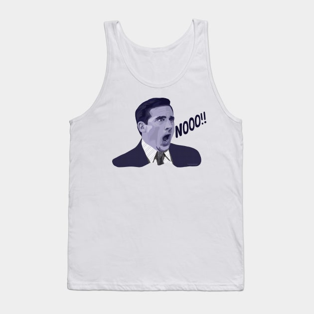 Michael Scott Yelling No! Tank Top by MamaODea